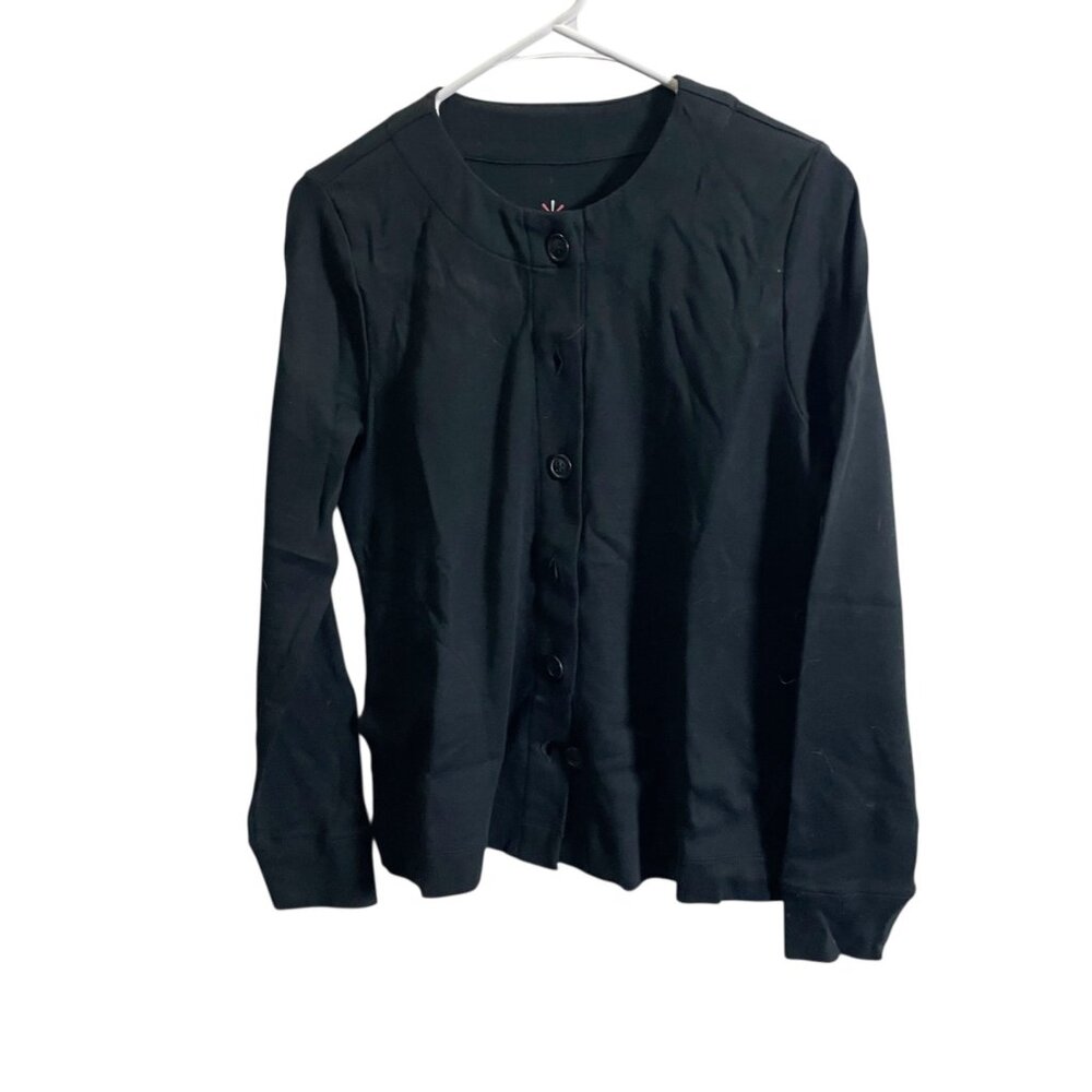 Isaac Mizrahi Live Essentials Womens XS Black Button Cardigan‎